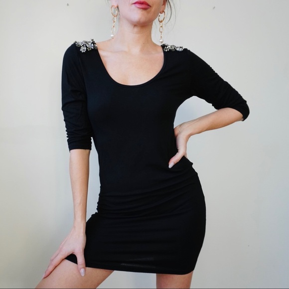 BLACK COCKTAIL DRESS - Picture 1 of 6